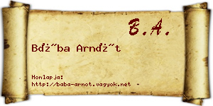 Bába Arnót névjegykártya